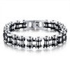 SeiMios Men's Bracelet Stainless Steel Motorcycle Bike Chain Bracelet Polished