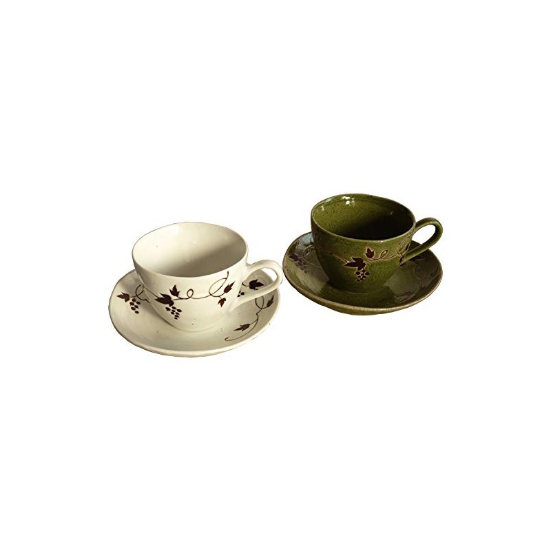 前畑 Cup _ Saucers It 鶴太郎 Strand Grapes 190ml Pair