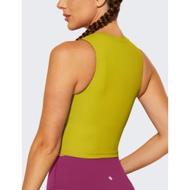 Baydi Women's Sports Bra Without Underwire, Bustier, Removable, Padded Crop Tops, High Closed Tank Top, Yoga, Fitness Soft Bra