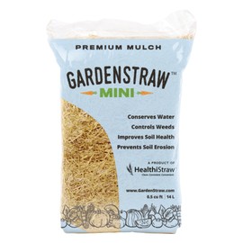 HealthiStraw GardenStraw Mini, 0.5 cu ft, All-Natural Mulch for Vibrant Gardens, Vegetables, Lawn Seeding - Water-Conserving, Weed-Suppressing Wheat Straw - Sustainably Sourced, Meticulously Cleaned