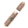 Vintage Needle Case Set Rhinestone Carved Pattern Fashionable Sewing Needles