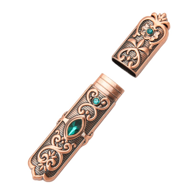 Vintage Needle Case Set Rhinestone Carved Pattern Fashionable Sewing Needles