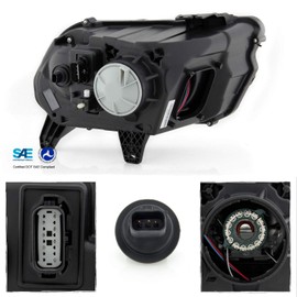 AKKON - Fits 2013-2014 Ford Mustang Coupe Convertible [HID/Xenon] Projector Headlights LED Bar Running Lamp Driver Left Side