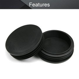 MroMax 70mm Ducting Cap, Round Tubing Plug Post End Caps for Handrail Stair Newel Guardrail Tube Black 4Pcs