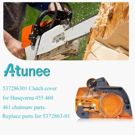 Atunee 455 Clutch Drum Sprocket & Brake Clutch Cover for Husqvarna 455 460 Rancher Chainsaw, 3/8 Clutch Drum Cover Assembly for Husky 455 460 Replace 537286301 537291702 537110503