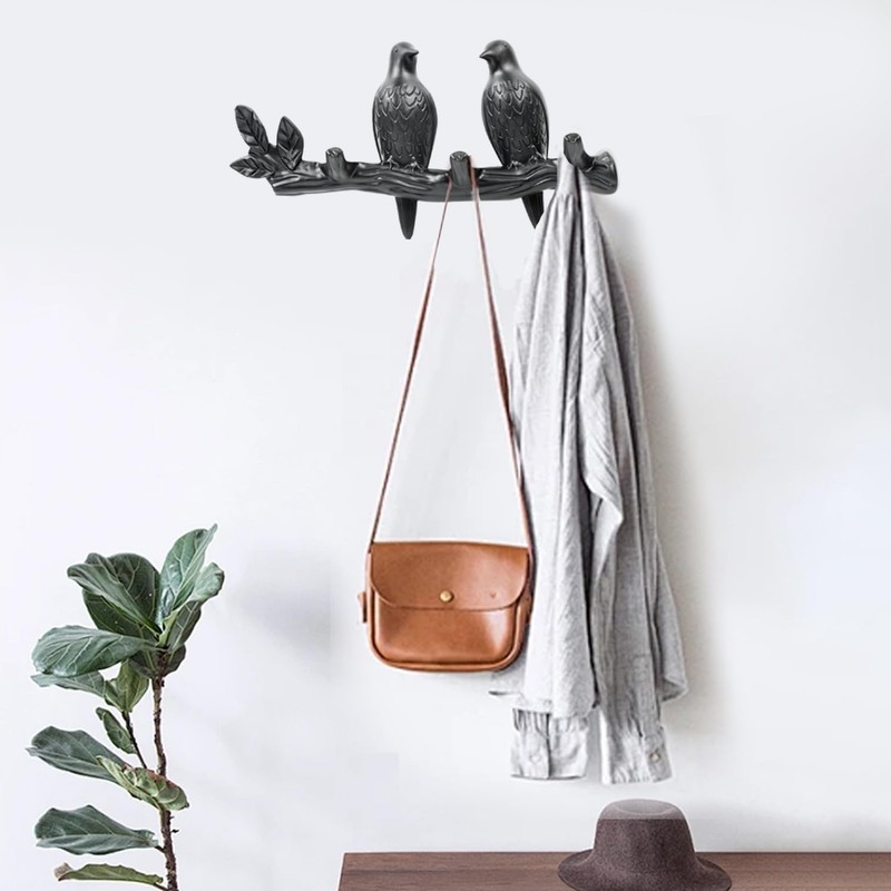 letuxaamz Key Holder, Key Holder with 3 Hooks, Bird Key