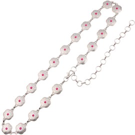 Rustic Couture's Western Concho Belt for Women Cowgirl Metal Waist Chain Belt Gift, Z-hot Pink, Medium