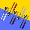 Gray Stainless Steel Vacuum Spoon & Chopsticks Cutlery Set Didi Brown