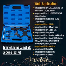 KAKO Camshaft Locking Tool, Timing Belt Tool Kit Compatible with Ford Fusion Escape Focus Fiesta Mazada 1.25 1.4 1.6 1.7 1.8 2.0 2.3L 2.5L Ecoboost 1.5L 1.6L, 2.0 TDCi