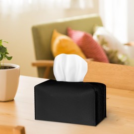 Tissue Box Holder Rectangular Modern PU Leather Facial Tissue for Bathroom, Kitchen, Bedroom, Office, Hotel, Restaurant, Countertop, Nightstand, Car, and Desk