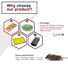 Oozmas Electronic Mouse Trap Mice Killer Pest Victor Control Electric Rodent Zapper US