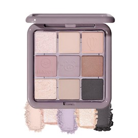 AMY'S DIARY Matte Shimmer Purple Nude Eye Shadow Palette Makeup,Eyeshadow Long Lasting Waterproof Cruelty-Free, 9 Blendable Shades in Smooth Finishes with Gorgeous Pearls for Girls (02#)