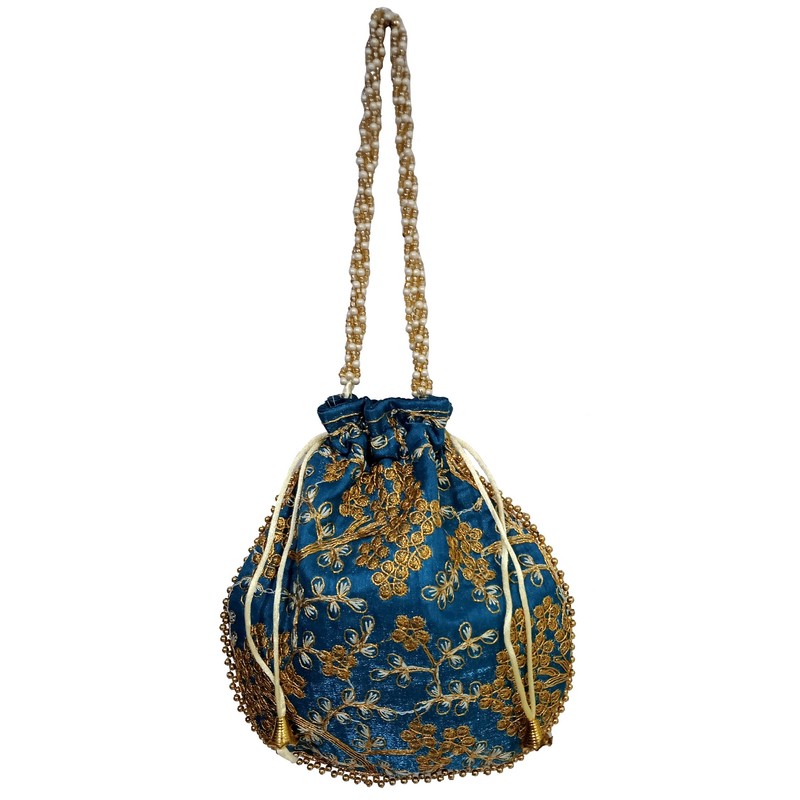 Purpledip Potli Bolsa (embrague, bolso con cordón) para mujer con