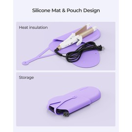 FURIDEN Lite Resistant Silicone Mat Pouch for Flat Iron, Curling Iron, Hot Hair Tools - Purple