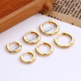 XQMMGO Hoop Earrings, Hypoallergenic Small Hoop Earrings, Minimalist Earrings, Hoop Earrings, Women's Girls Jewellery, Small Hoops, Copper, Diamond