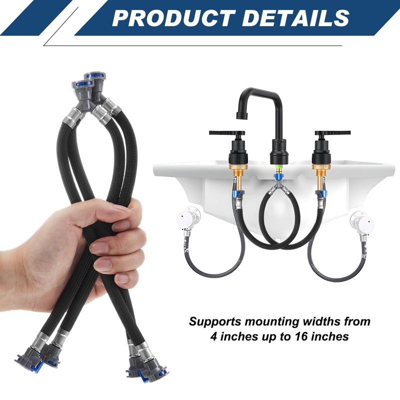 2 Pcs 12 Inch Quick Connect Water Hose Faucet Supply