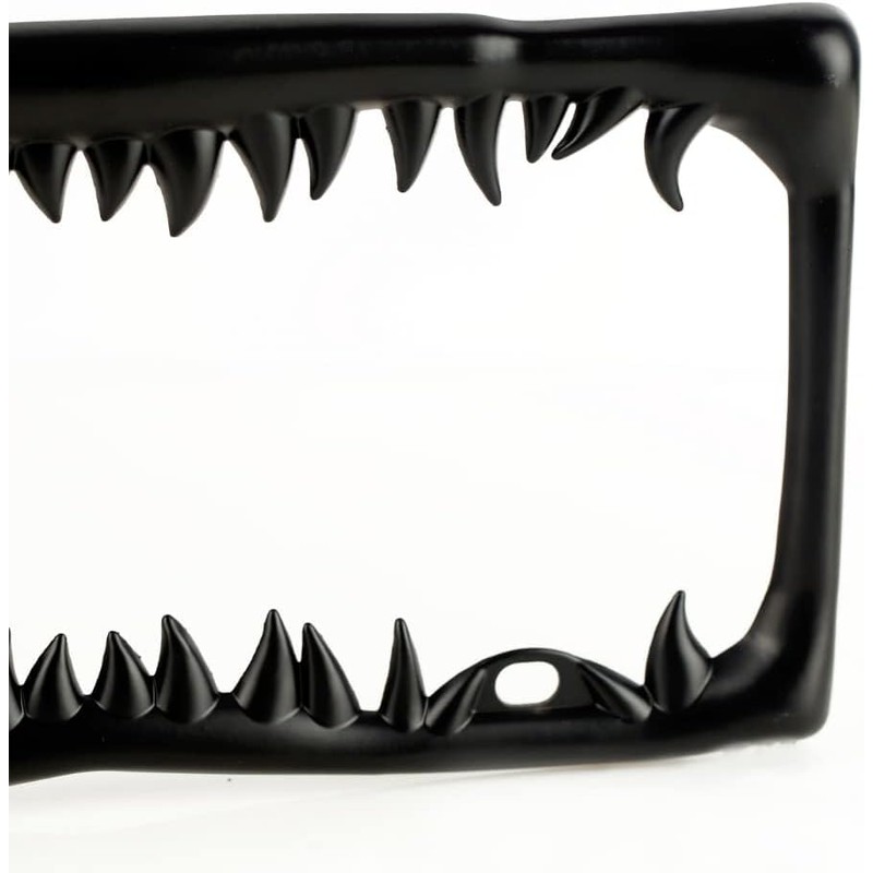 Black Shark Tooth License Plate Frame for Men, Horror Halloween