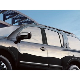 Rvinyl Pillar Post Pre Cut Window Trim Kits in Carbon Fiber 4D Black Compatible with Nissan Armada 2005-2015 with Adhesive Back