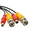 20M White Premade BNC Video Power Cable/Wire for Security Camera,
