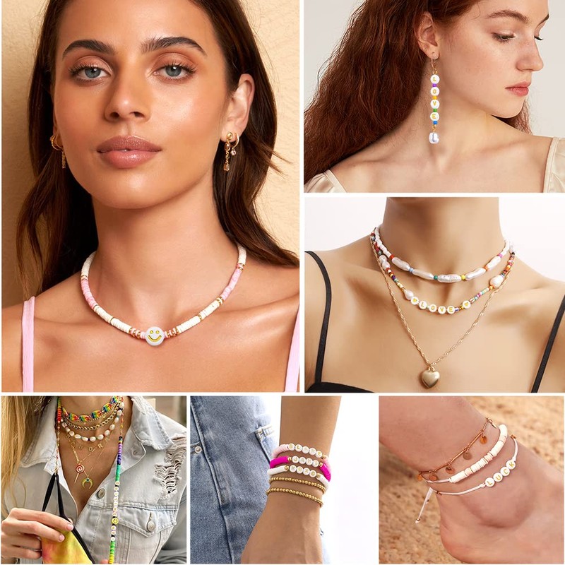 DIYDEC 1400 Pieces Golden Alphabet Beads, 7 mm Acrylic Round