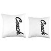 Team Player Coach White Vertical Logo Throw Pillow, 16x16, Multicolor