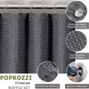 Popkozzi Grey Waffle Shower Curtain: 84 Inch Gray Textured Heavy