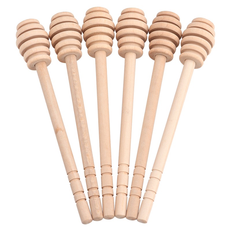 50Pcs/set Household Wooden Jam Honey Dipper Jar Dispensing Collecting Stirring
