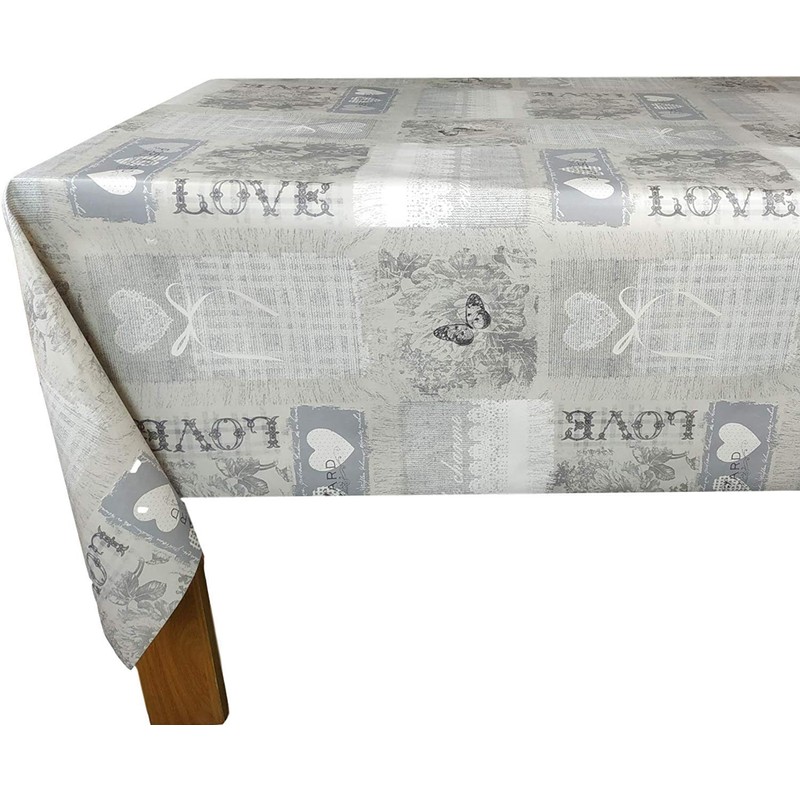 Karina Home Home Sweet Home Grey PVC Tablecloth 180cm x