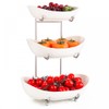 YYW 3 Tier Fruit Bowl for Kitchen Counter, White Ceramic
