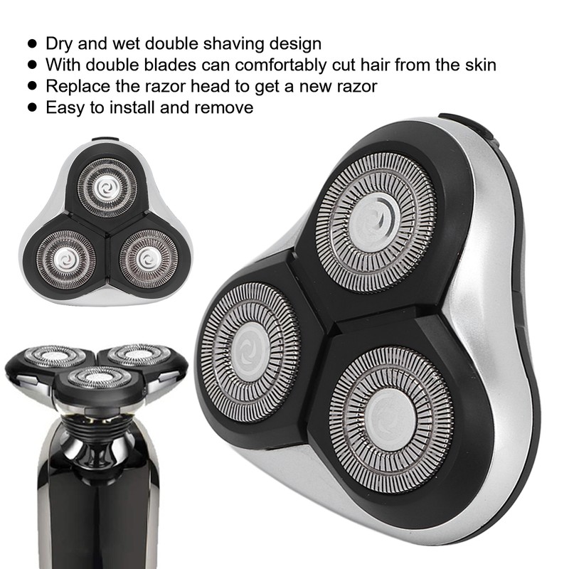 Replacement Electric Shaving Head 360° Floating Double Shaving Rings Head