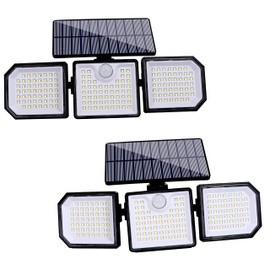 siarenomo Solar Outdoor Lights,2500LM 167 LED Motion Sensor Outdoor Lights，IP65 Waterproof，270°Wide Angle with 3 Modes，3 Heads Security Light for Frontdoor Bcakyard Yard (2)