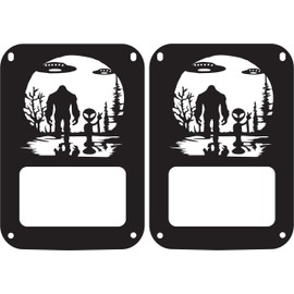 JeepTails Bigfoot and Alien tail lamp light covers Compatible with Jeep JK Wrangler Set of 2