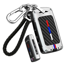 ontto luminous car key fob cover fit for Mazda 3 6 Alexa CX-5 MX-5 Miata CX-9 CX-30 MX-30 CX-50 CX-90 2019-2025 key holder Metal Smart Shell case keyring keychain Accessories 3 buttons Silver