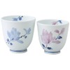 Hasami ware Tsuji The Flower Pair Tea Bowls 11469