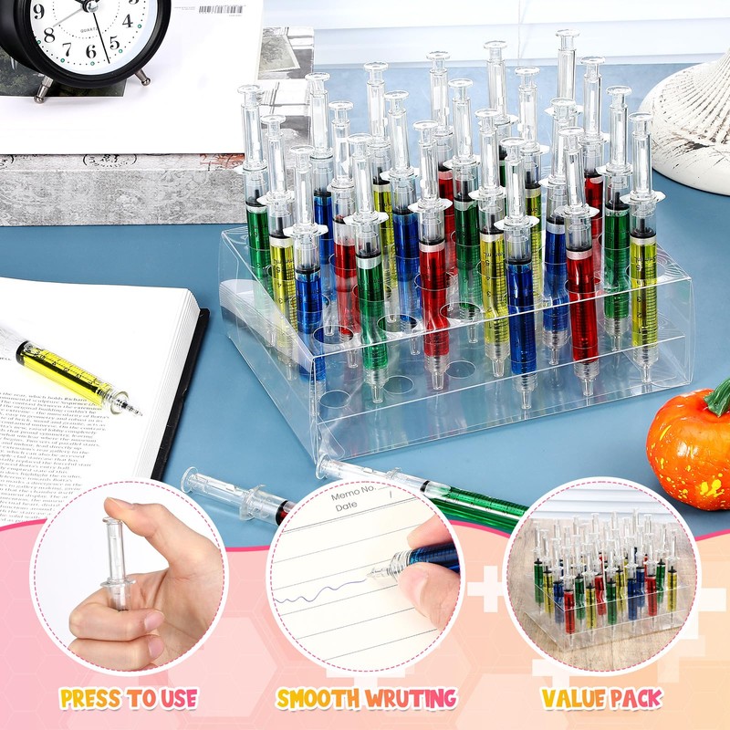 Chiisong 24 Pcs Syringe Pens Nurse Pens Bulk with Plastic