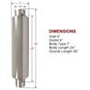 DILENBLE 4" Inlet/Outlet Diesel Muffler Exhaust - 7x24" Body, 30"