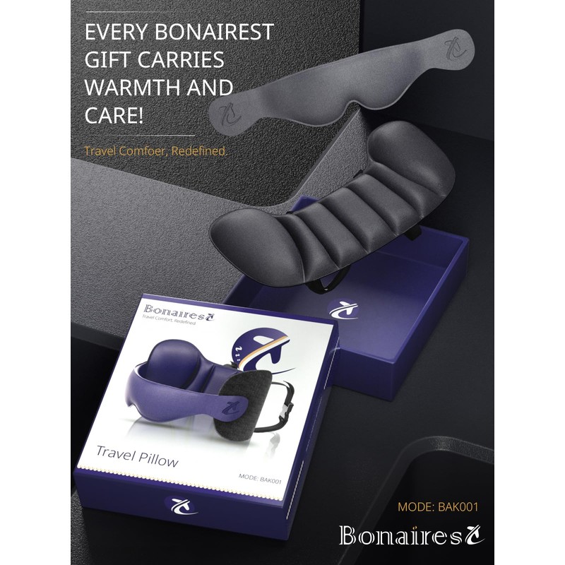 Bonairest Travel Pillow, Airplane Neck Pillow for Long Flight, Oversized