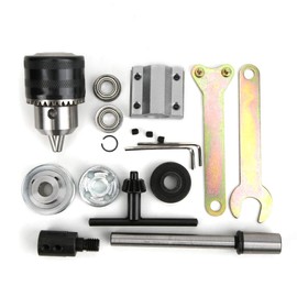 Table Drill Unpowered Spindle Assembly DIY Woodworking Cutting Tool Set with B16 Three-jaw Drill Chuck, M10 Shaft Sleeve, 0.005mm Accuracy, F6800Z Bearing, 1.5~13mm Clamping Range