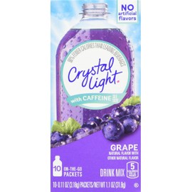 Crystal Light On The Go Energy Grape - Caffeine Energy Releasing, 10-Packet Boxes (Pack of 4)