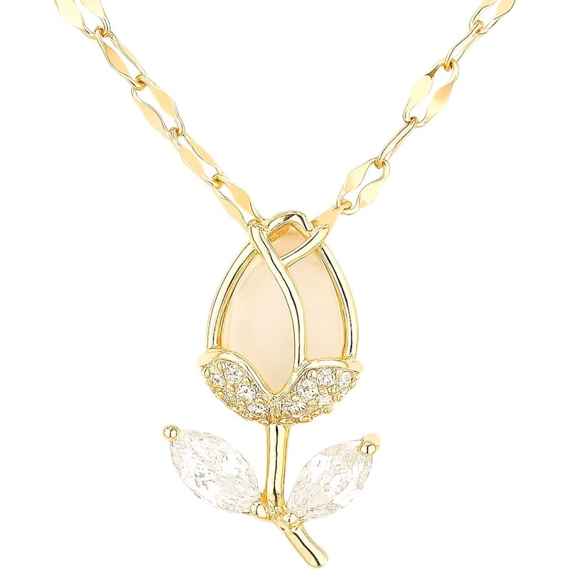 Juego de 3 Piezas de Tulipán para Mujer: Collar con