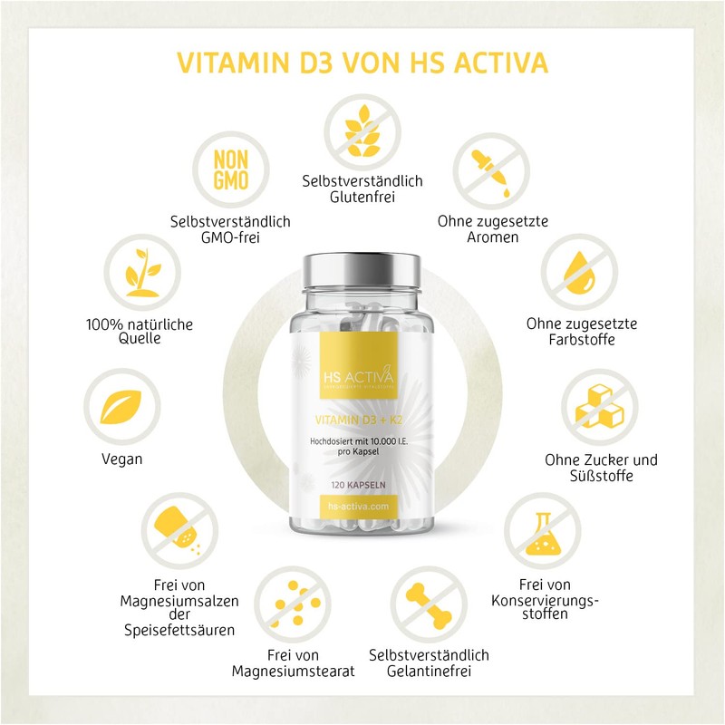 HS ACTIVA Vitamin D3 K2 High Dose - Vitamin D3