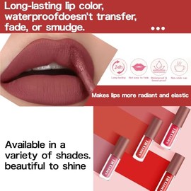 4 colores Shimmer Brillo de labios Set Glitter Liquid Lipstick Brillo de labios impermeable Brillo metálico de larga duración Not Stick Cup Lip Tint (B)