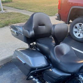 HECASA King Chopped Tour Pack Wrap Around Trunk Backrest Pad Compatible with 2014-2024 Harley Davidson Touring Electra Glide Road King Street Glide Road Glide Electra Glide Back rest Seat Pad