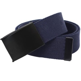 Shunshi Belts for Men, Unisex Canvas Belt for Men Women, Adjustable Work Belts with Metal Free Buckle, No-hole Nylon Golf Belt Fits Anywhere, Quick Release Mens Metal Canvas Buckle Belt (Blue,130cm)