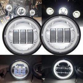 SKUNTUGUANG 1 Pair 4.5 Inch Led Fog Light with Angel Eyes (White)