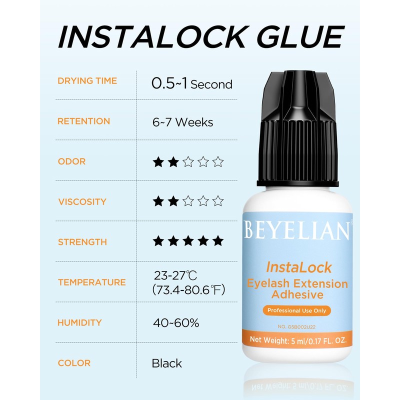 BEYELIAN Sensitive Eyelash Extension Glue 0.5-1 Sec Dry Lash Glue