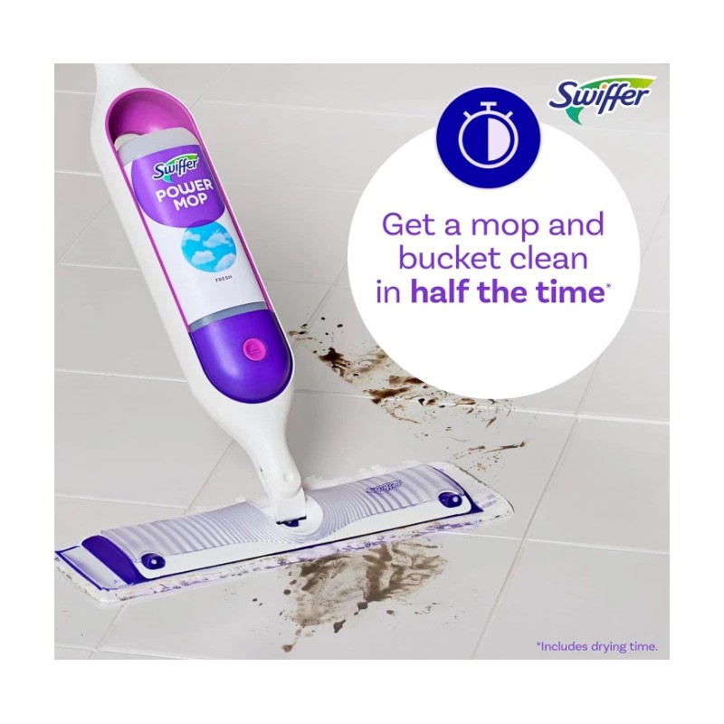 Swiffer PowerMop Kit – Multi-Surface Floor Cleaner with Pads &