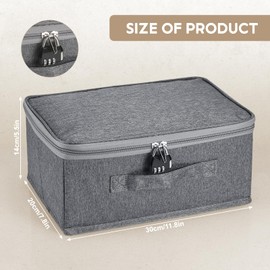 MICHIHOMIE Lockable Box, Storage Box with Lid Fabric, Box with Combination Lock, Lockable Box for Clothes, Toys (30 x 20 x 14 cm)