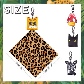 Seabbo Glasses Cleaning Cloth Original Cute Animals, Microfiber Eye Glass Clean Cloths Cleaner Keychain for Eyeglasses Wipes, Camera Cell Phone,Screens, Camera 4PCS