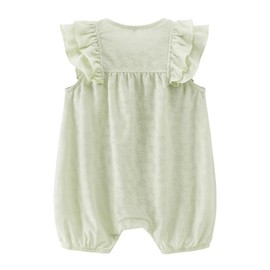 gurcooc Baby Girls' Romper Ruffle Bodysuit Summer Jumpsuit Sleeveless Baby Bodysuit Outfit Set, 3-24 Months, Green